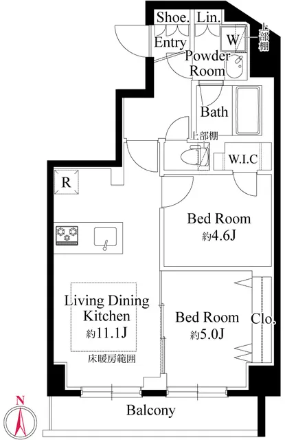 Realize Nishi-Nippori North - Floor Plan - ["White", "Diagram", "Floor plan"]