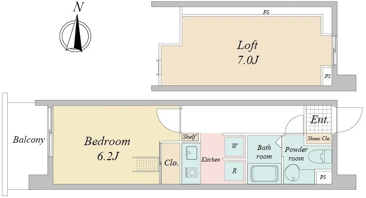 CAVANA Higashikomagata - Floor Plan - ["White", "Technical drawing", "Diagram"]
