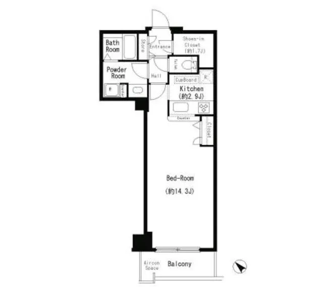 Tornare Nihonbashi Hamacho - Floor Plan - ["Rectangle", "Parallel", "Font"]