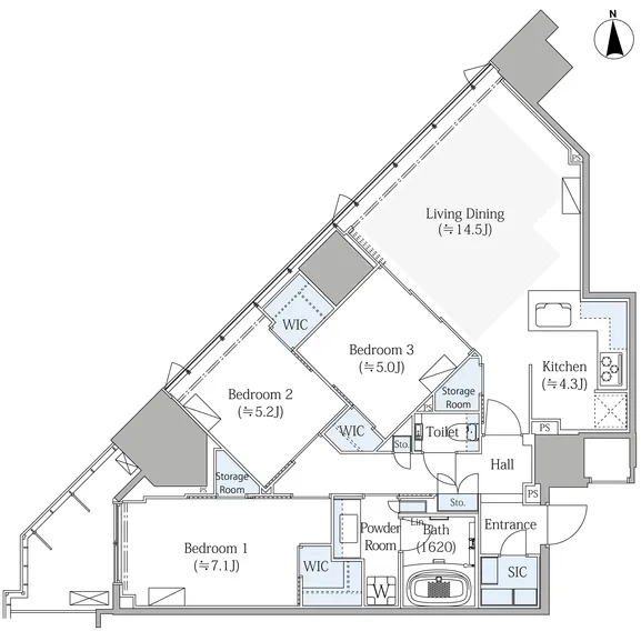 Grand City Tower Tsukishima - Floor Plan - ["Plan", "Diagram", "Triangle"]