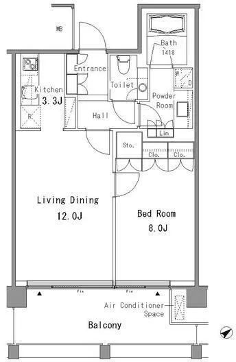 Akasaka Hikawacho Residence - Floor Plan - ["White", "Diagram", "Plan"]