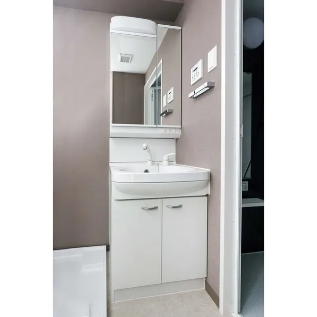 La Douceur Higashikanda - Interior - ["Mirror", "Bathroom cabinet", "Cabinetry"]