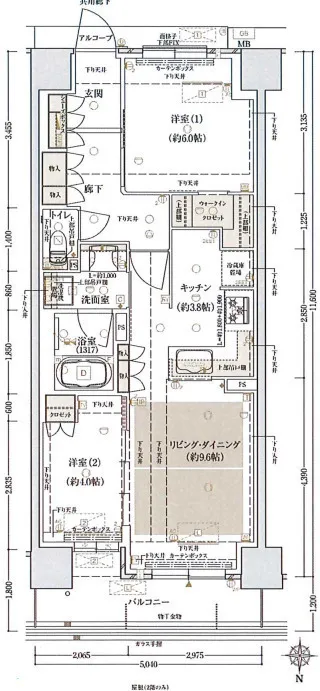 Fine Residence Kyoto Gojo-Dori - Floor Plan - ["Plan", "Schematic", "Diagram"]