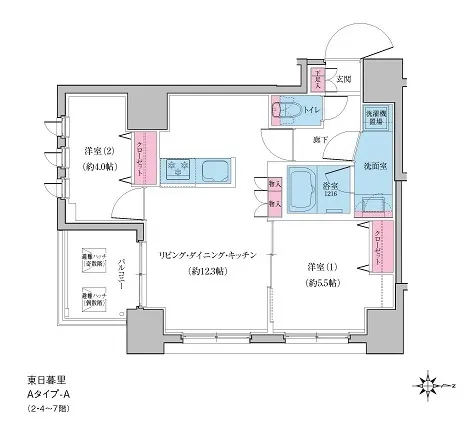 CREVIA RXE Nippori - Floor Plan - ["Schematic", "Rectangle", "Slope"]