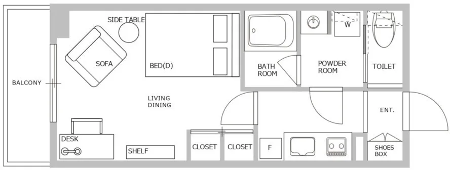 Hmlet Higashi-Shinjuku II - Floor Plan - ["White", "Diagram", "Design"]