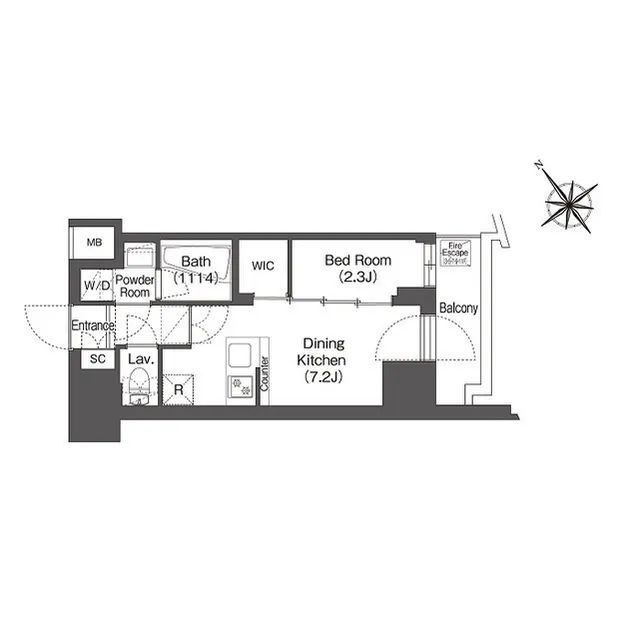 Comforia Higashioi II - Floor Plan - ["Rectangle", "Font", "Parallel"]