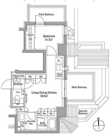 The Park Habio Negishi 3-Chome - Floor Plan - ["White", "Plan", "Diagram"]