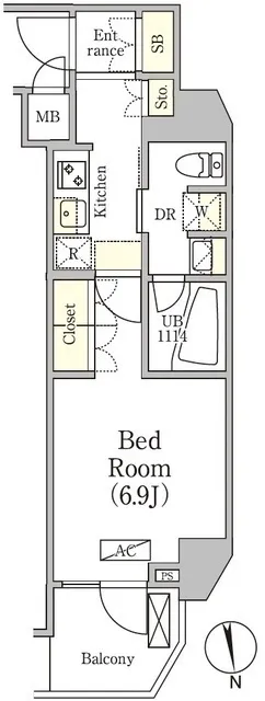 Asyl Court Shinagawa Nakanobu South - Floor Plan - ["Rectangle", "Parallel", "Schematic"]