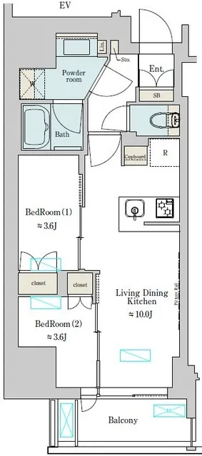 Brillia Ist Ueno Inaricho - Floor Plan - ["Rectangle", "Line", "Font"]