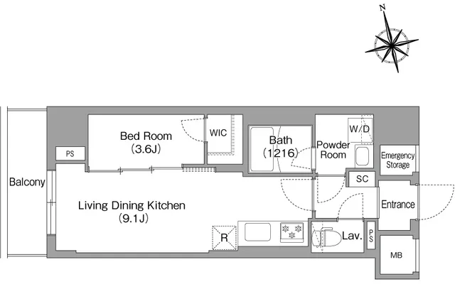 Comforia Liv Minamisunamachi East - Floor Plan - ["White", "Diagram"]