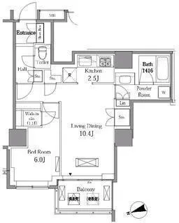 RESIDIA Tower Meguro Fudomae - Floor Plan - ["Font", "Engineering", "Rectangle"]
