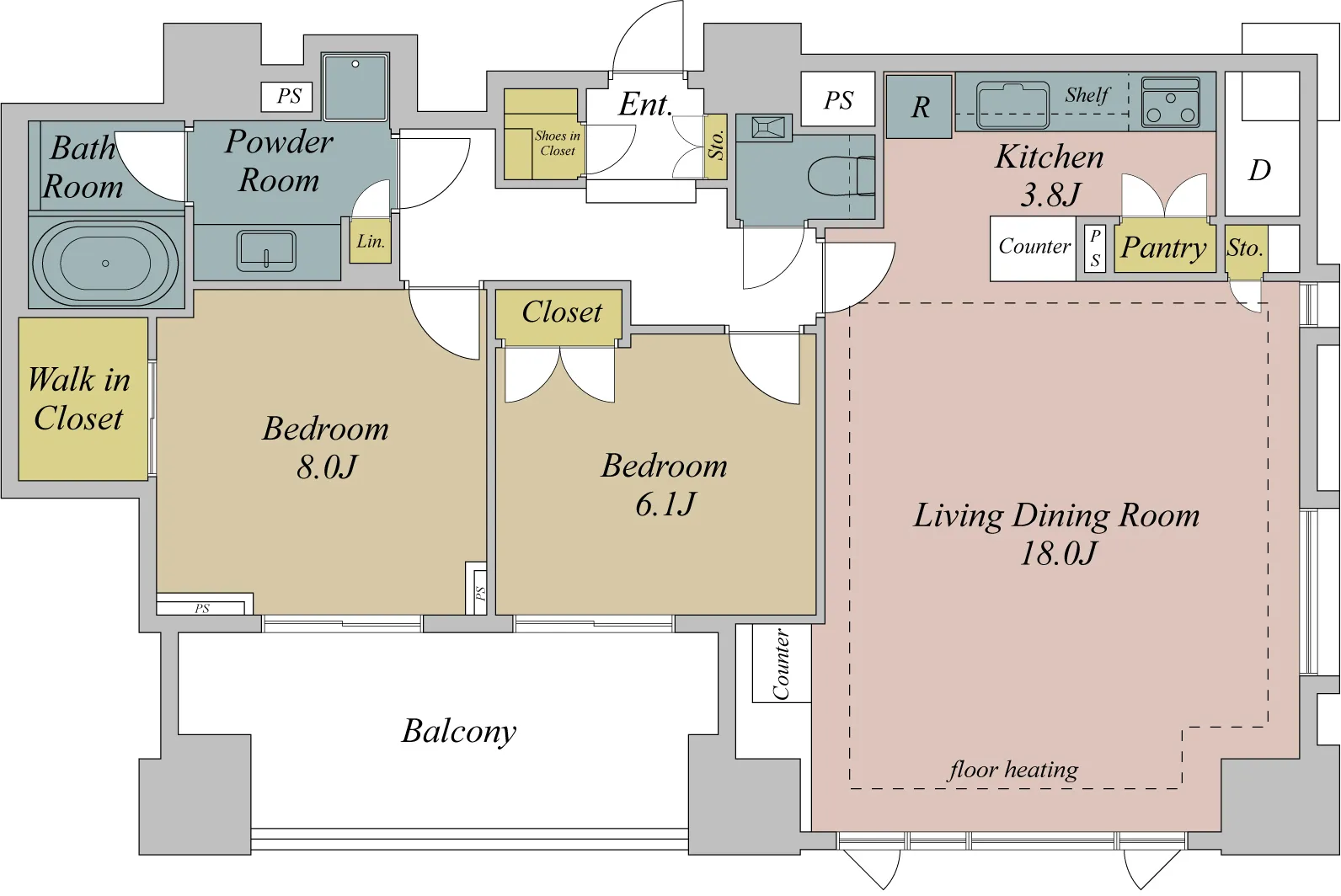 City Tower Shirokane - Floor Plan - ["Font", "Parallel", "Rectangle"]