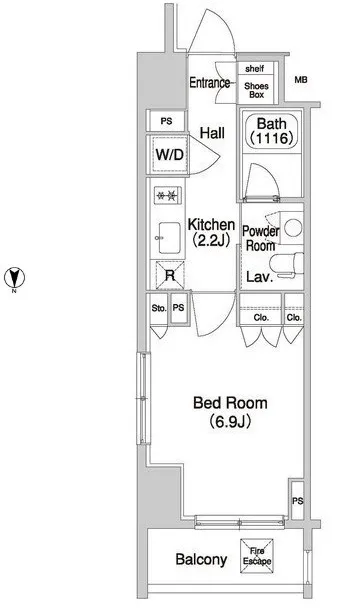 Comforia Monzennakacho - Floor Plan - ["White"]