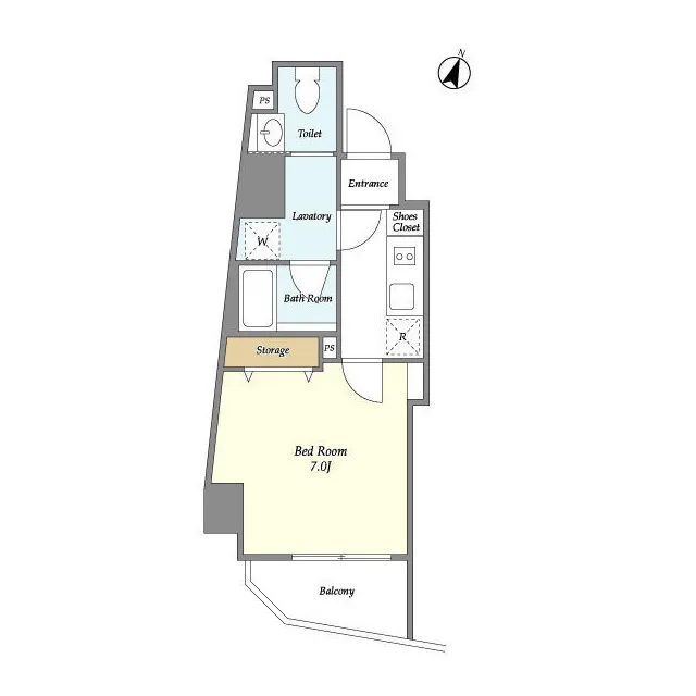 Demes Higashi Shinjuku - Floor Plan - ["Rectangle", "Slope", "Font"]