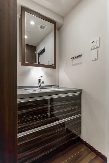 SOLASIA Residence Kyobashi - Interior - ["Mirror", "Building", "Bathroom cabinet"]