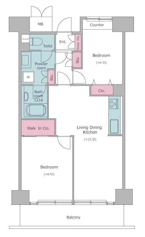 Residia Shibaura - Floor Plan - ["Rectangle", "Parallel", "Font"]