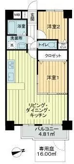 Löwenheim Tokiwadai - Floor Plan - ["Apartment", "Tile Flooring", "Home Door"]