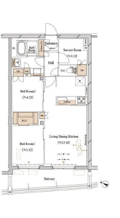 Blanchiesta Meguro Chuocho - Floor Plan - ["White", "Plan", "Diagram"]