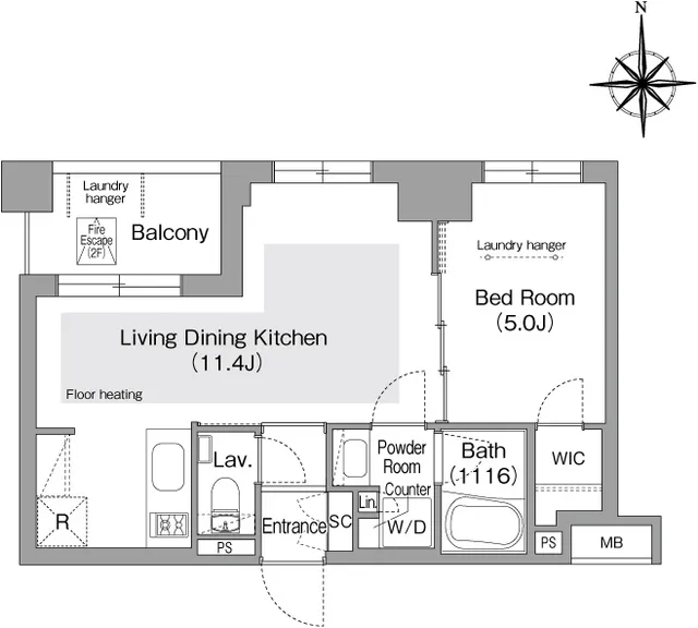 Comforia Liv Bunkyo Gokokuji - Floor Plan - ["White", "Diagram", "Plan"]