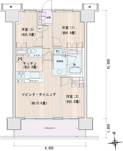 Esty Maison Toyosu Residence - Floor Plan - ["Floor plan", "Wood flooring", "Plan"]