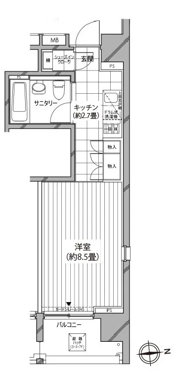 Castalia Azabujuban Shichimensaka - Floor Plan - ["Rectangle", "Font", "Parallel"]