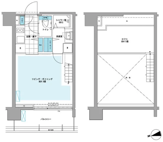 Prime Urban Shibaura LOFT - Floor Plan - ["Plan", "Floor plan", "Technical drawing"]