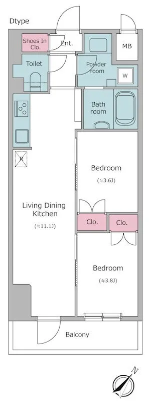 Residia Nakameguro Ⅲ - Floor Plan - ["Rectangle", "Line", "Font"]