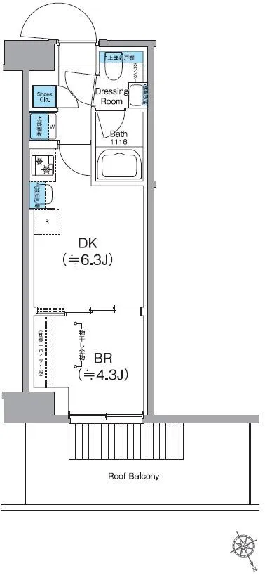 Crevia Lixe Nippori Negishi - Floor Plan - ["Rectangle", "Map", "Parallel"]