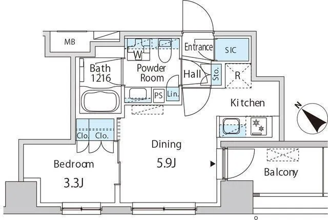 MA Tsukishima - Floor Plan - ["White", "Diagram", "Plan"]