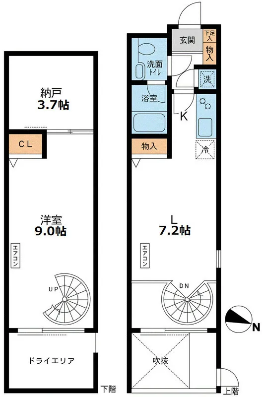 CASSIA Meguro - Floor Plan - ["Stairs", "Apartment", "Handrail"]