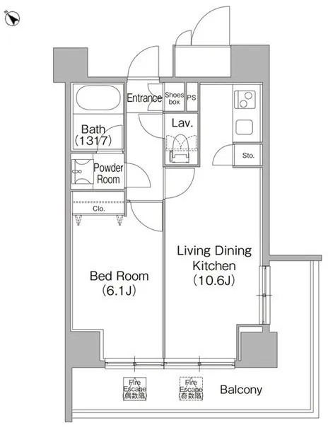 Comforia Shirokane-Takanawa - Floor Plan - ["White", "Diagram"]