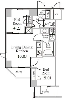 RESIDIA Sendagi - Floor Plan - ["White", "Diagram", "Technical drawing"]