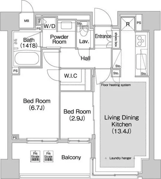Comforia Akasaka - Floor Plan - ["Rectangle", "Schematic", "Font"]