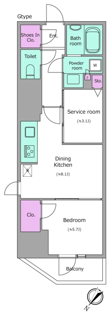 Residia Nakameguro Ⅲ - Floor Plan - ["Rectangle", "Line", "Font"]