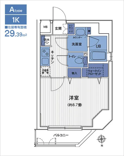 HF Mita Residence Ⅱ - Floor Plan - ["Grey", "Tile Flooring"]