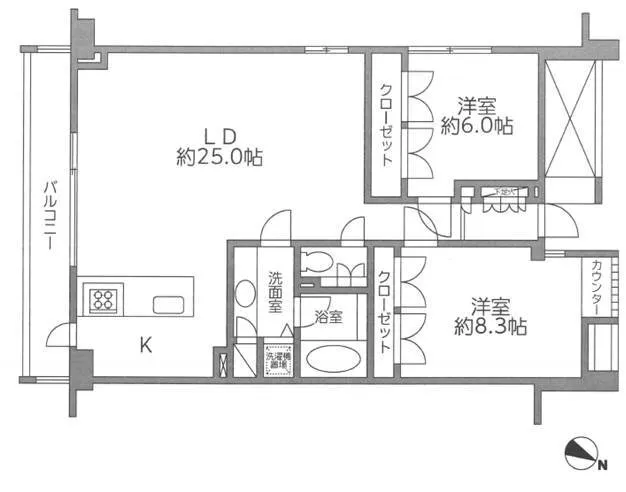 Residia Kita Shinjuku - Floor Plan - ["Rectangle", "Parallel", "Font"]