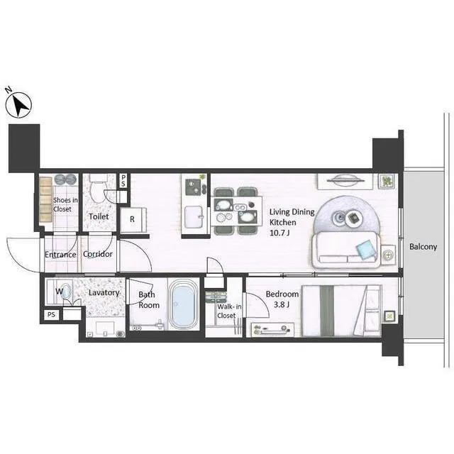 Ichigayadaimachizaka Front - Floor Plan - ["Rectangle", "Font", "Parallel"]