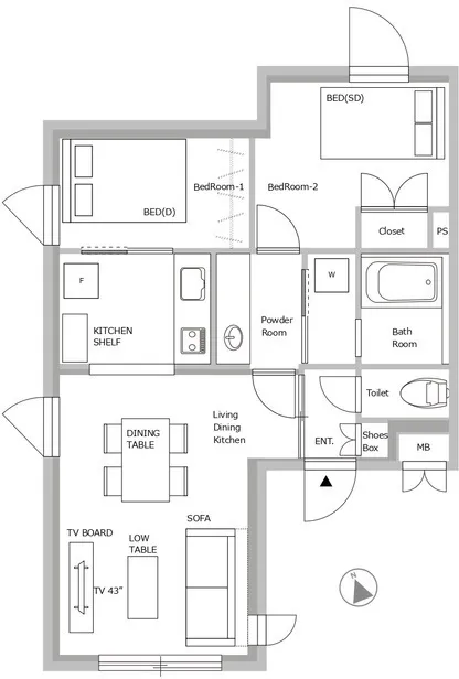 Hmlet Bunkyo Korakuen - Floor Plan - ["White", "Plan", "Diagram"]