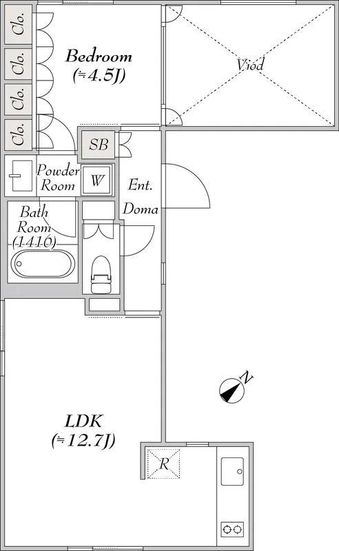 Pollast Yoyogi - Floor Plan - ["White", "Wood flooring"]