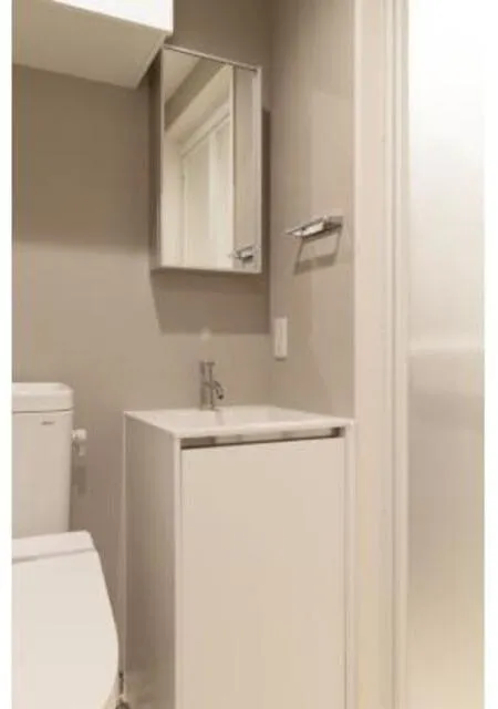 Patio Square Nakano - Interior - ["Mirror", "Bathroom cabinet", "Tap"]