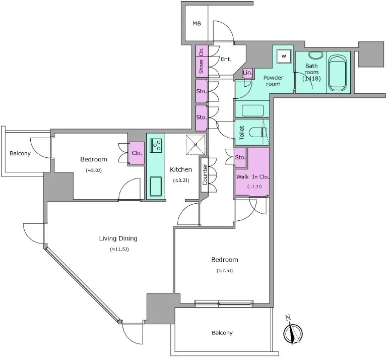 RESIDIA Tower Meguro Fudomae - Floor Plan - ["Diagram", "Plan", "Floor plan"]