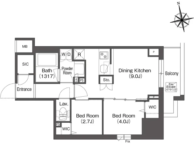 Comforia Higashiueno - Floor Plan - ["White", "Diagram", "Floor plan"]