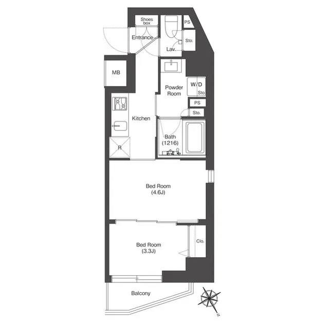 Comforia Monzennakacho South - Floor Plan - ["Rectangle", "Parallel", "Font"]
