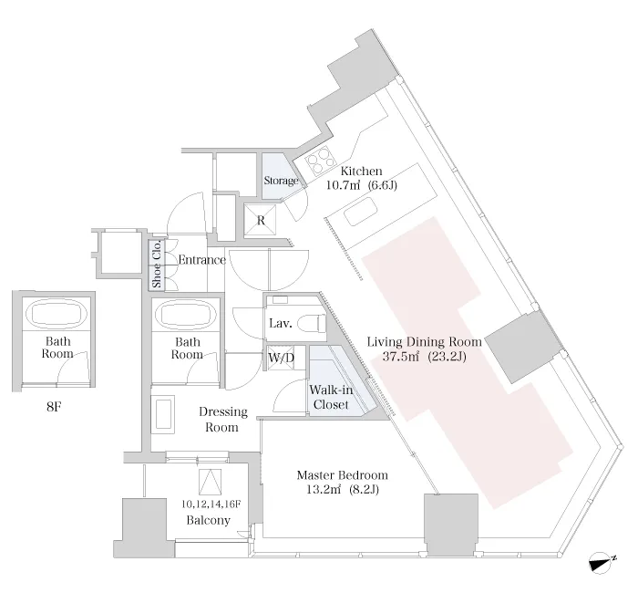 Central Park Tower La Tour Shinjuku - Floor Plan - ["Map", "Rectangle", "Slope"]