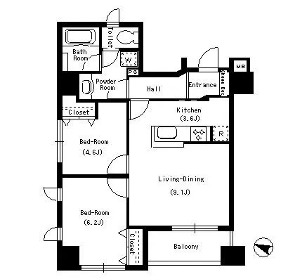 Laclas Nihonbashi Hisamatsucho - Floor Plan - ["Product", "Rectangle", "Schematic"]