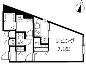 Blanche Shin-Nakano - Floor Plan - ["Rectangle", "Font", "Parallel"]