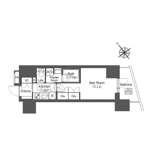 Comforia Higashioi I - Floor Plan - ["Rectangle", "Parallel", "Font"]