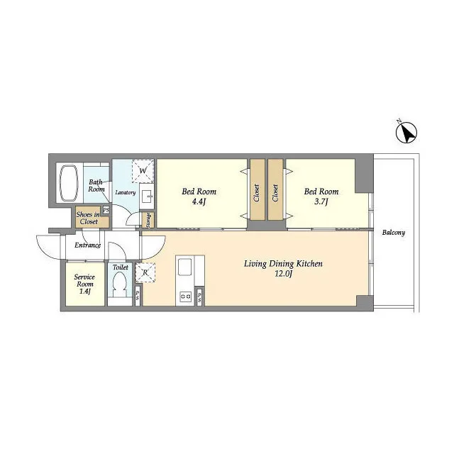 The Grand Terrace Wakabayashi - Floor Plan - ["Rectangle", "Font", "Parallel"]