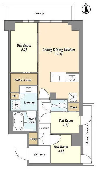 Comforia Takenotsuka East - Floor Plan - ["Diagram", "Floor plan", "Technical drawing"]