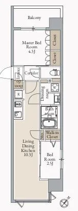 JMF Residence Kuramae 2-chome - Floor Plan - ["Font", "Parallel", "Engineering"]
